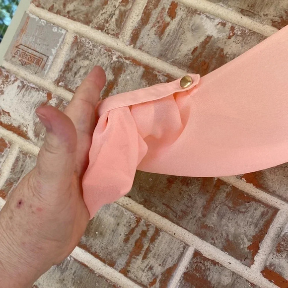 Tea & Cup Peach Chiffon Shirt Dress - Picture 4 of 12